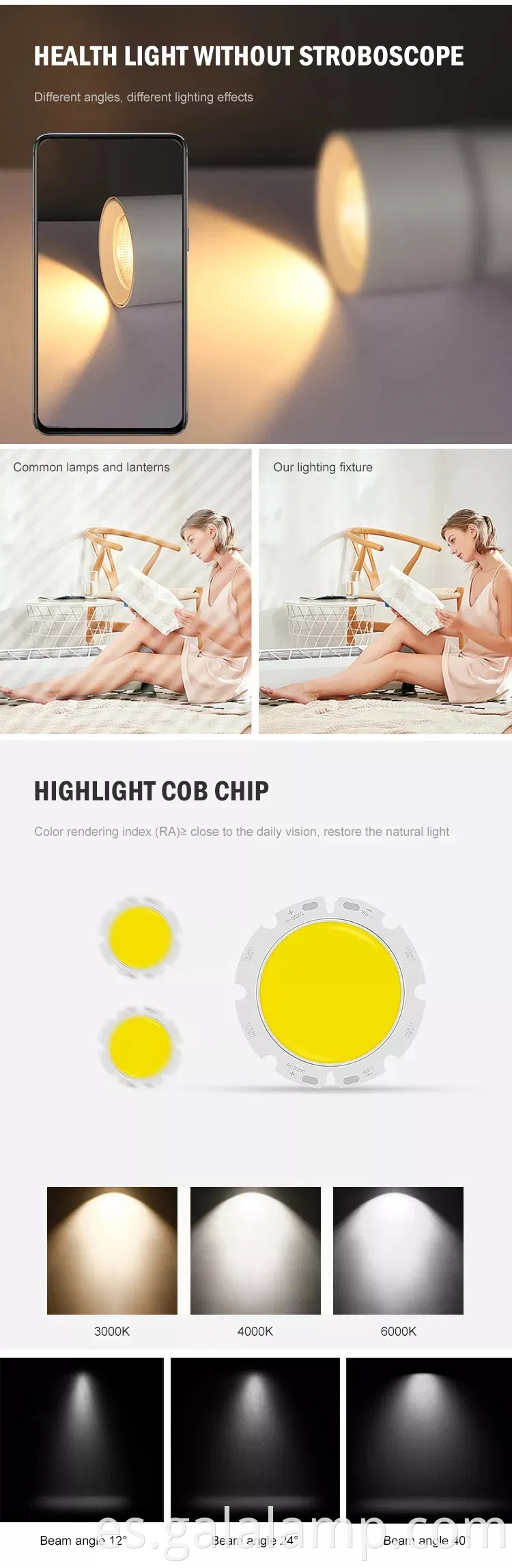 Luz de pista plegable montada en la superficie moderna para espacios minoristas